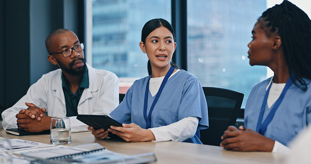 doctors and nurses meeting