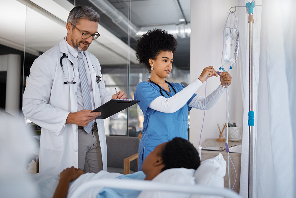 doctor and nurse with patient